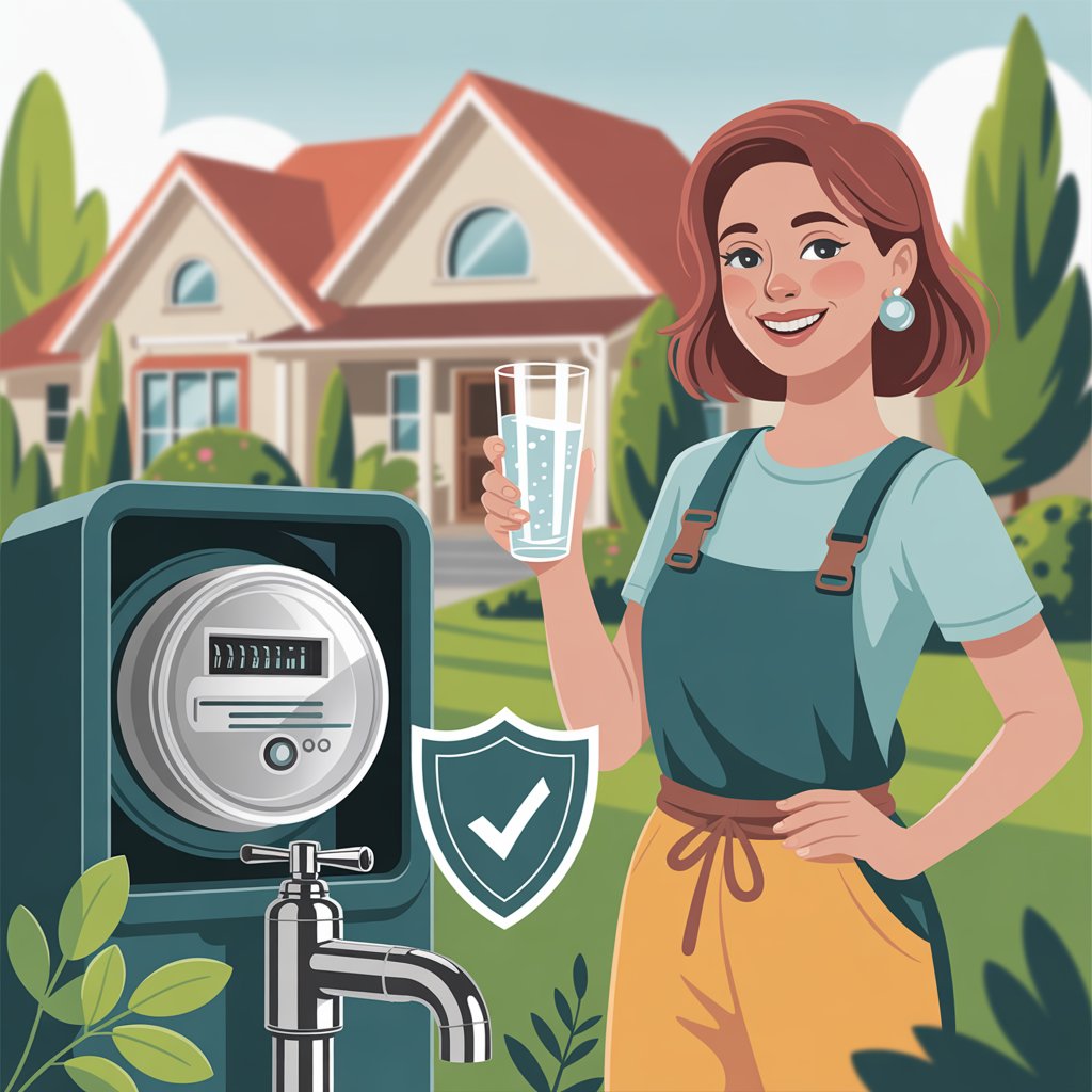 Twin Falls homeowner standing near water system protected by backflow prevention in Twin Falls for safe, clean water.