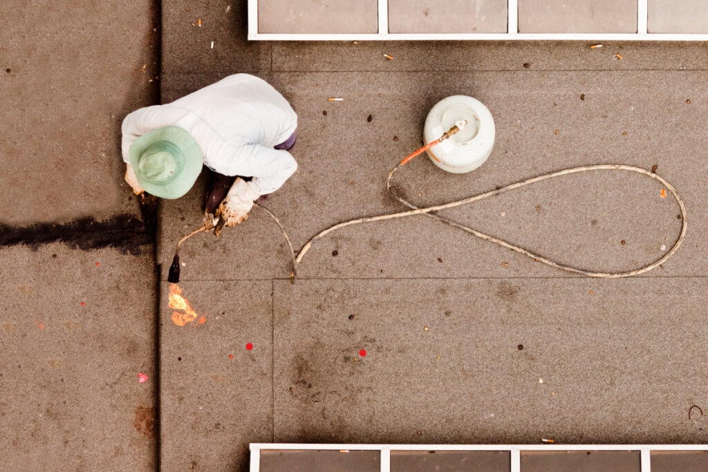Flat residential roof