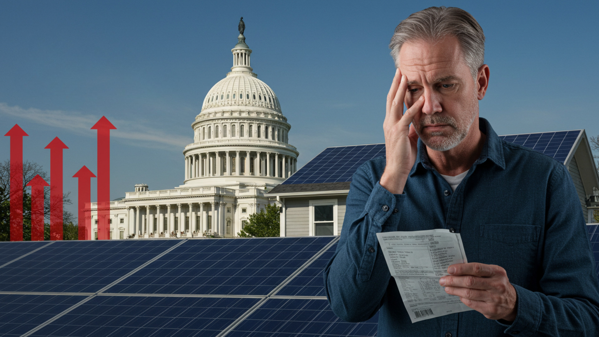 Homeowner reflecting on the uncertain future of government solar energy policy in 2025