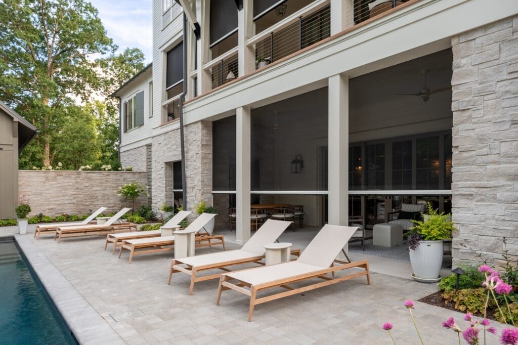 Detail of Phantom Retractable Screen door seamlessly integrated into a coastal-style California home.