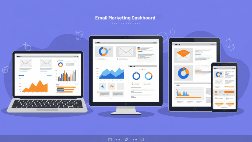 Visual overview of the best email marketing platform for small business shown across multiple devices