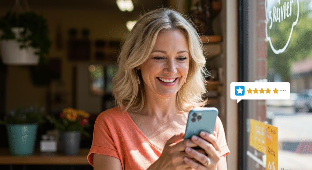 Twin Falls local business owner celebrating a new 5-star client review